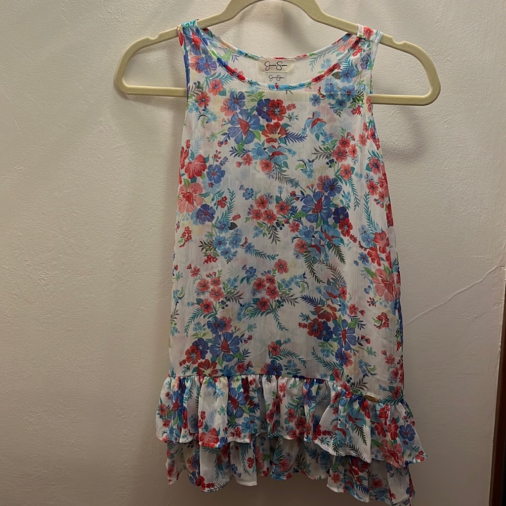 Jessica Simpson Floral Sheer Cover Up Girls Size 14 NWT